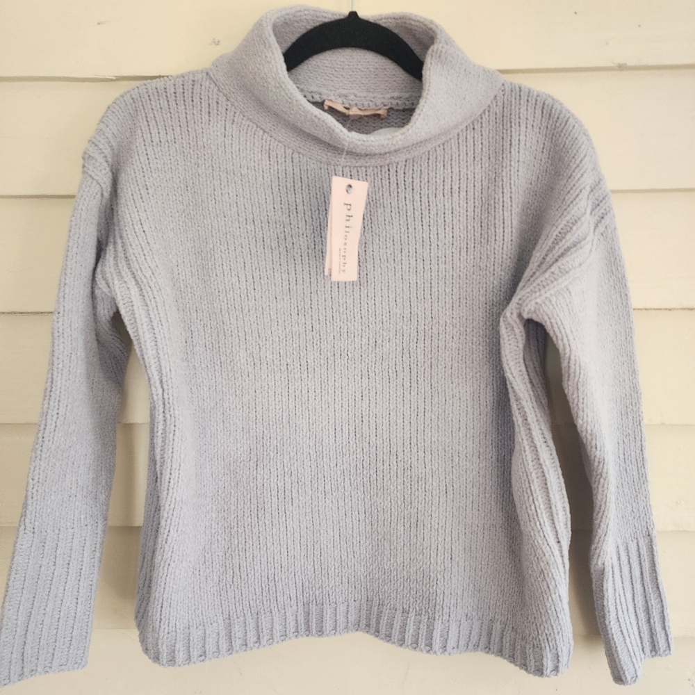 Philosophy Women's Mock Turtleneck Grey Soft Sweater Size S - NWT